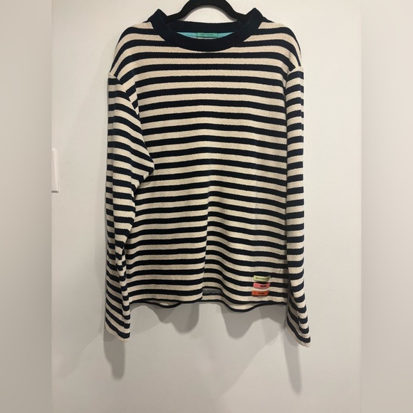 Scotch & Soda Striped Cotton Sweater Navy Cream | Classic Nautical Knit (L) - Picture 2 of 6